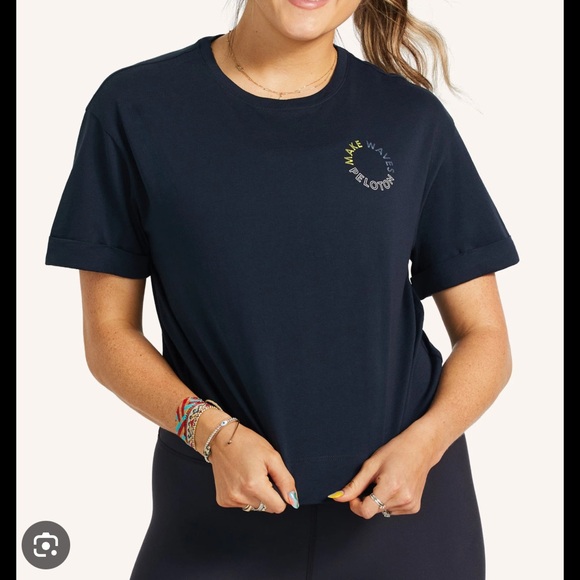 Peloton Rolled short sleeve tshirt navy - Picture 1 of 2